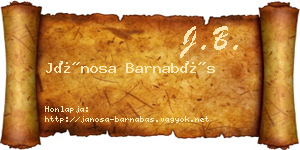 Jánosa Barnabás névjegykártya
