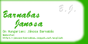 barnabas janosa business card
